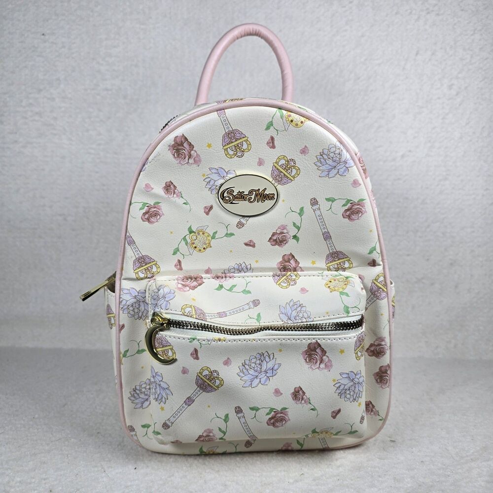 Hot Topic Pretty Guardian Sailor Moon & Flowers Mini Backpack Pink Anime Kawaii